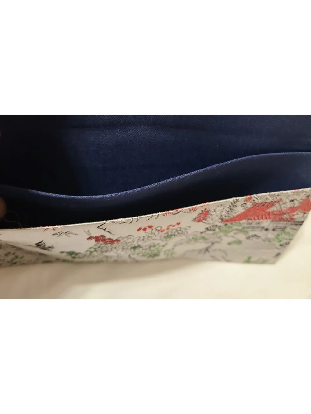 Vtg Kyoto Nishijin Ori Brocade Wallet Silver Japanese Fukusa Kaishi Wedding EUC